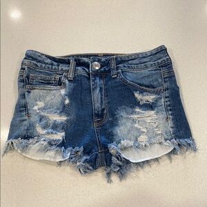 American Eagle High Rise Shortie Stretch Denim Jean Shorts